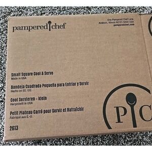 Pampered Chef Small Square Cool & Serve Tray 9in Clear Chilled Container